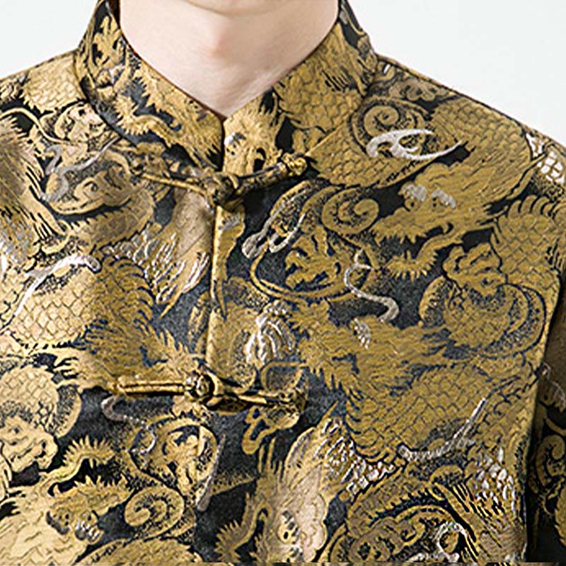 Giacca da uomo in cotone con bottoni in stile rana, drago cinese , Buddha Stones - Image 9