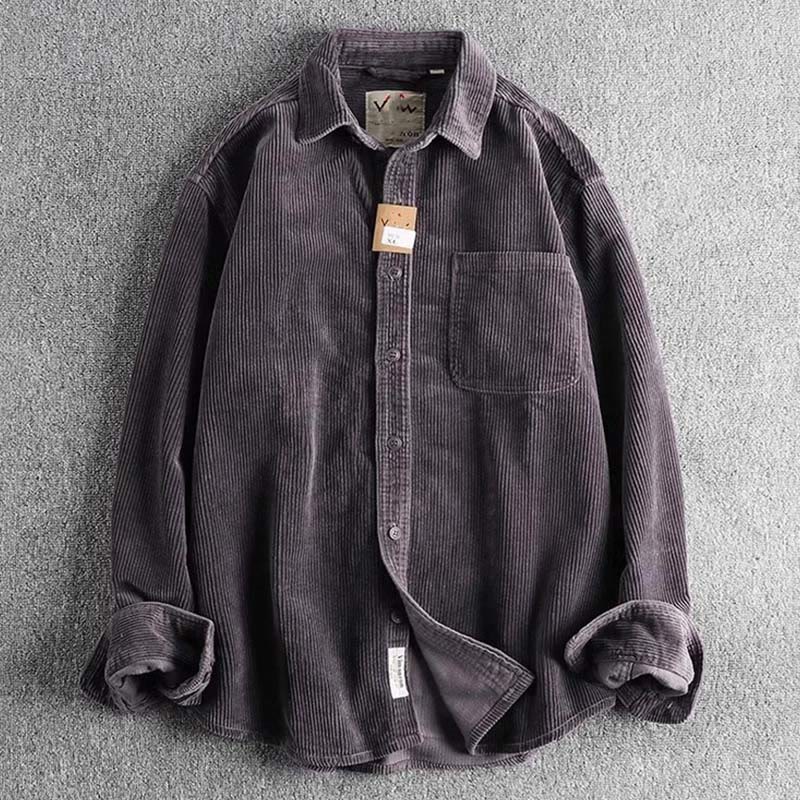 Giacca da uomo monopetto con maniche lunghe e tasche, tinta unita, con bottoni, in tessuto spesso Buddha Stones - Image 10