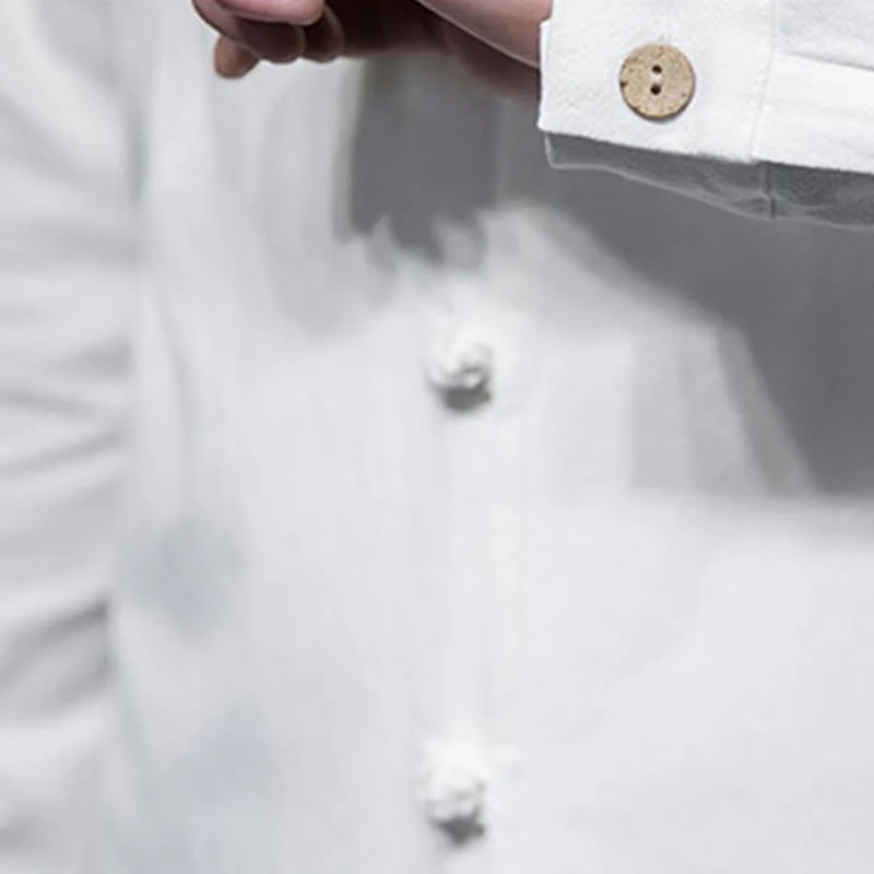 Giacca e camicia da uomo in cotone a maniche lunghe con bottoni cinesi Buddha Stones , semplice abito Tang - Image 22