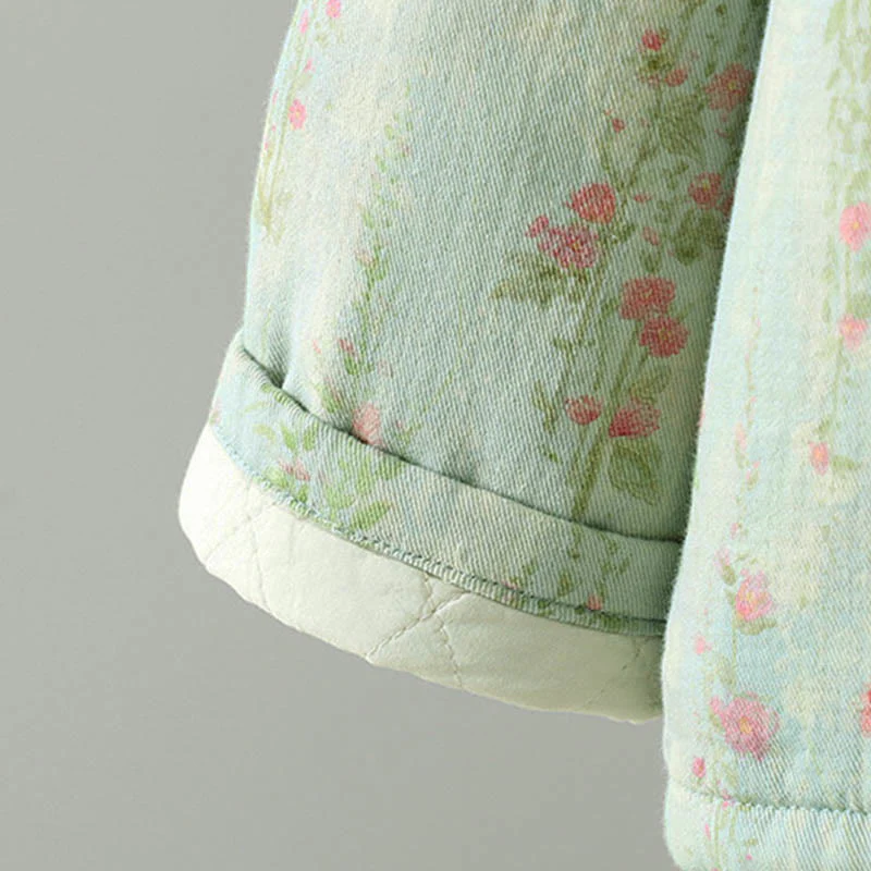 Giacca termica da donna in cotone a maniche lunghe con patchwork di pizzo invernale Buddha Stones e tasche - Image 21