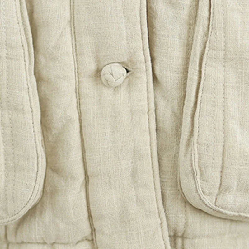 Giacca termica invernale da donna in cotone a maniche lunghe Buddha Stones con tasche - Image 14