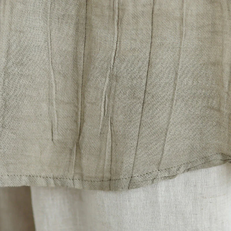 Gilet senza maniche da donna in cotone e lino con scollo rotondo, design semplice, effetto rughe estive, motivo Buddha Stones - Image 10