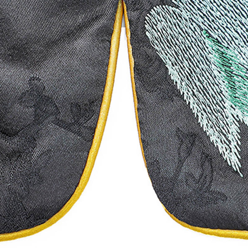 Gilet da indossare su entrambi i lati con motivo a fiori di prugna e ricamo vintage Buddha Stones - Image 9