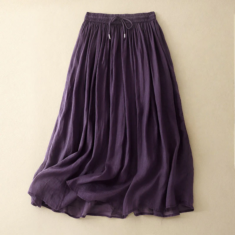 Gonna da donna con coulisse in vita elasticizzata e tinta unita, modello Buddha Stones Summer - Image 10