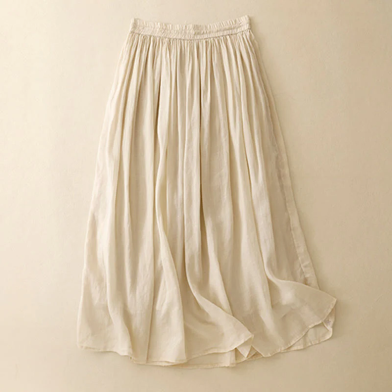 Gonna da donna con coulisse in vita elasticizzata e tinta unita, modello Buddha Stones Summer - Image 22