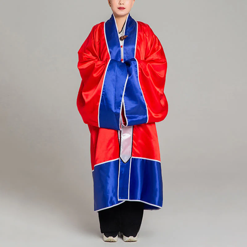 Kimono unisex con maniche lunghe e larghe, ricamo a gru Wudang, motivo Buddha Stones, per cerimonia Qigong Tai Chi. - Image 4