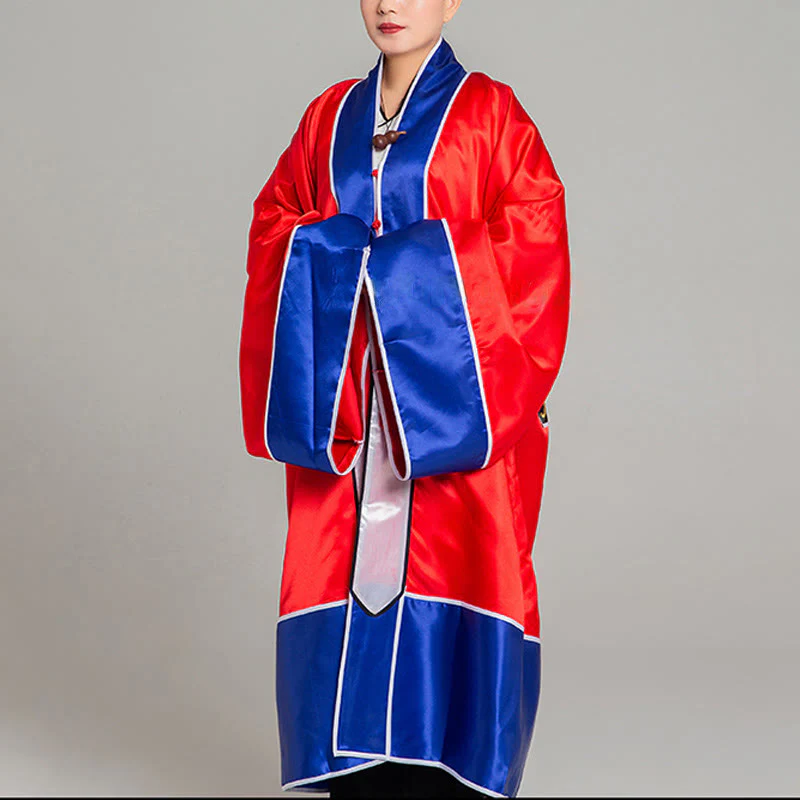 Kimono unisex con maniche lunghe e larghe, ricamo a gru Wudang, motivo Buddha Stones, per cerimonia Qigong Tai Chi. - Image 5