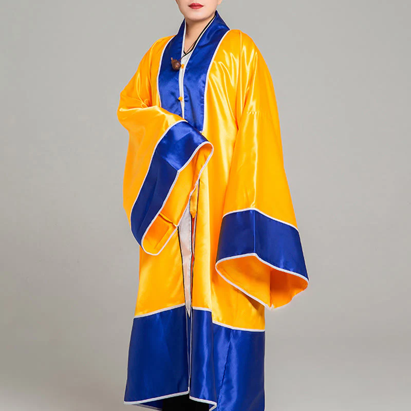 Kimono unisex con maniche lunghe e larghe, ricamo a gru Wudang, motivo Buddha Stones, per cerimonia Qigong Tai Chi. - Image 8