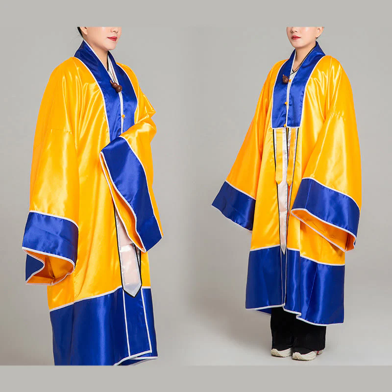 Kimono unisex con maniche lunghe e larghe, ricamo a gru Wudang, motivo Buddha Stones, per cerimonia Qigong Tai Chi. - Image 9