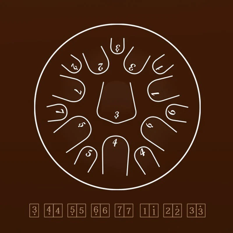 Kit di percussioni per meditazione con tamburo in acciaio Buddha Stones, 13 note, 12 pollici - Image 14