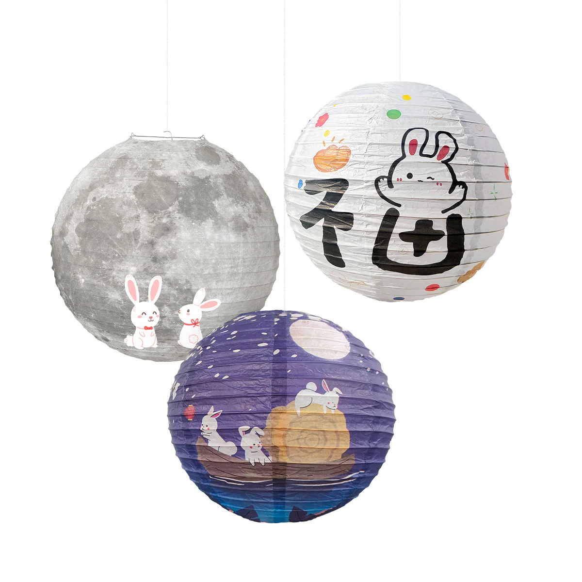 Lanterna di carta fai da te Buddha Stones Coniglio Lanterna di carta Decorazione per lanterna per la festa di metà autunno - Image 11