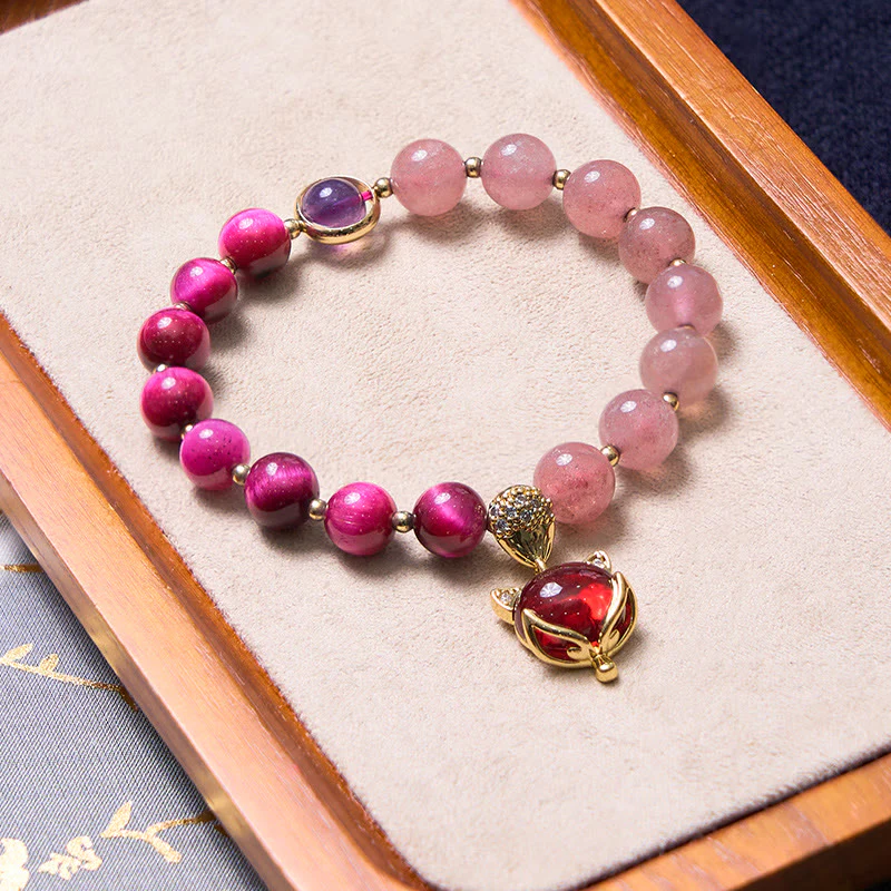 Le Buddha Stones esaltano la felicità e la gioia, set di braccialetti viola - Image 4