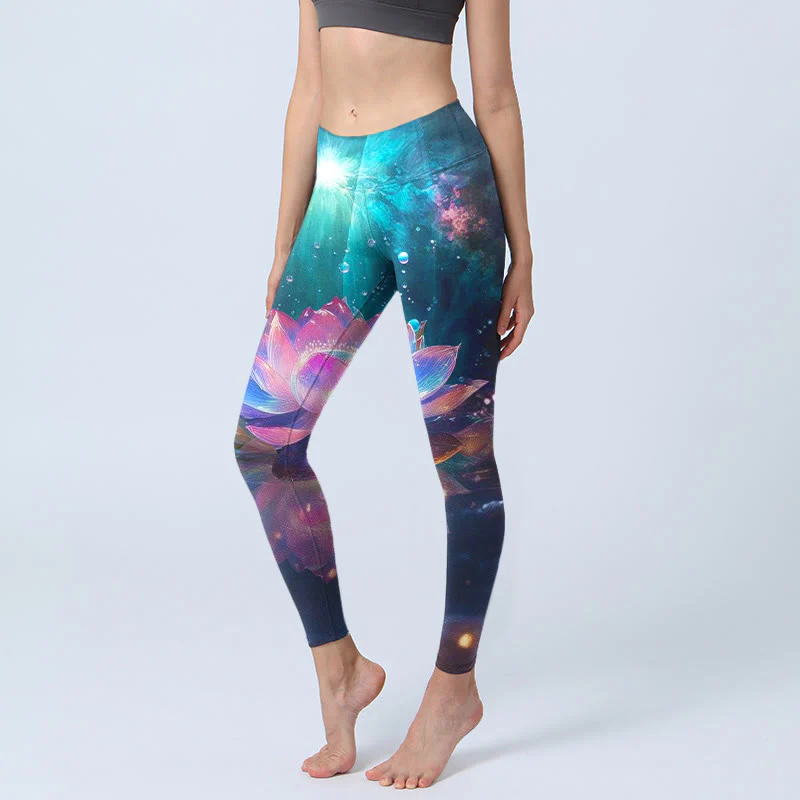 Leggings da palestra con stampa a bolle di acqua e motivo a Buddha Stones, pantaloni da yoga da donna