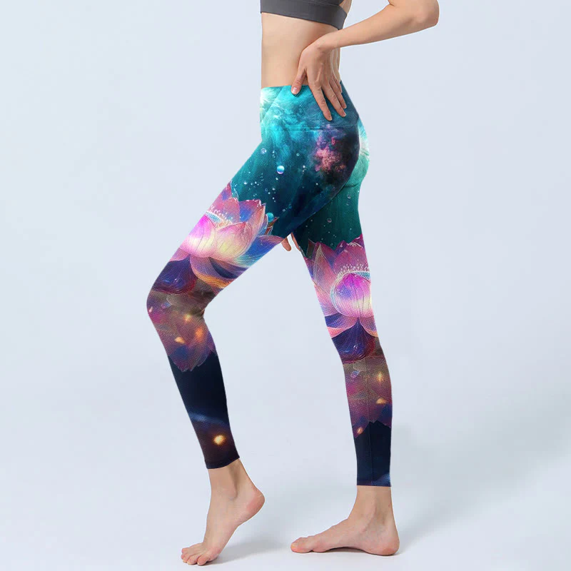 Leggings da palestra con stampa a bolle di acqua e motivo a Buddha Stones, pantaloni da yoga da donna - Image 3