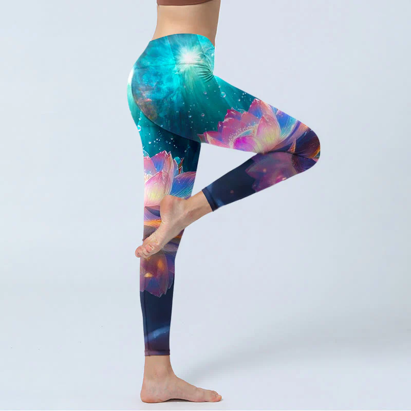 Leggings da palestra con stampa a bolle di acqua e motivo a Buddha Stones, pantaloni da yoga da donna - Image 4