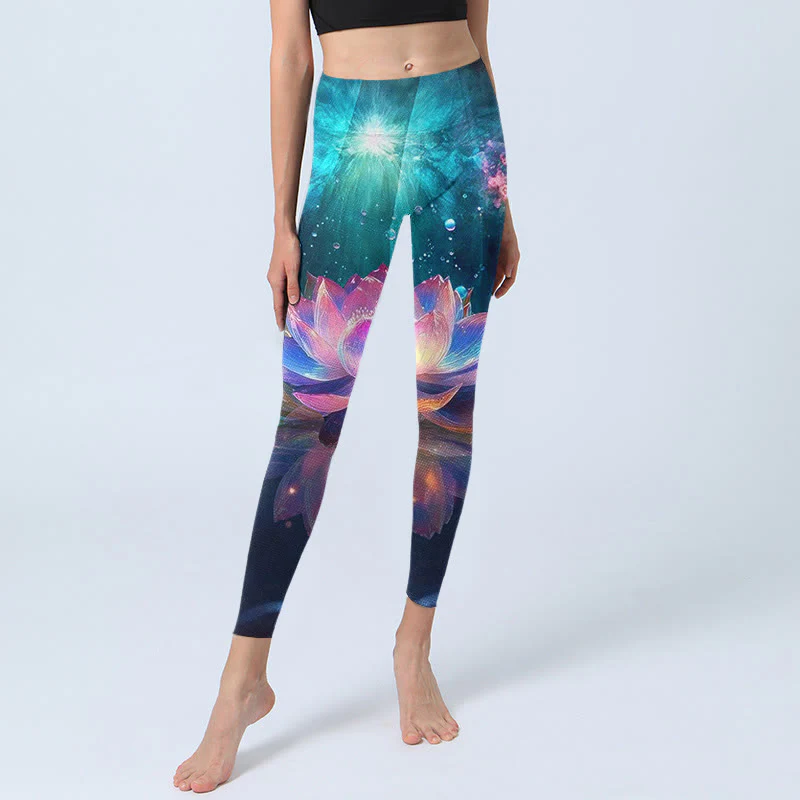 Leggings da palestra con stampa a bolle di acqua e motivo a Buddha Stones, pantaloni da yoga da donna - Image 6