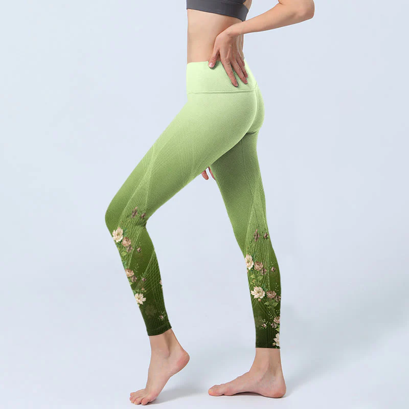 Leggings da palestra con stampa Buddha Stones Rose Lines Pattern, pantaloni da yoga da donna - Image 3