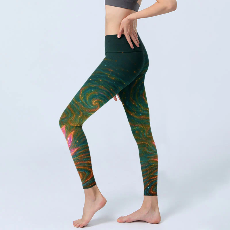 Leggings da palestra con stampa di increspature dell'acqua di loto, modello Buddha Stones, pantaloni da yoga da donna - Image 3