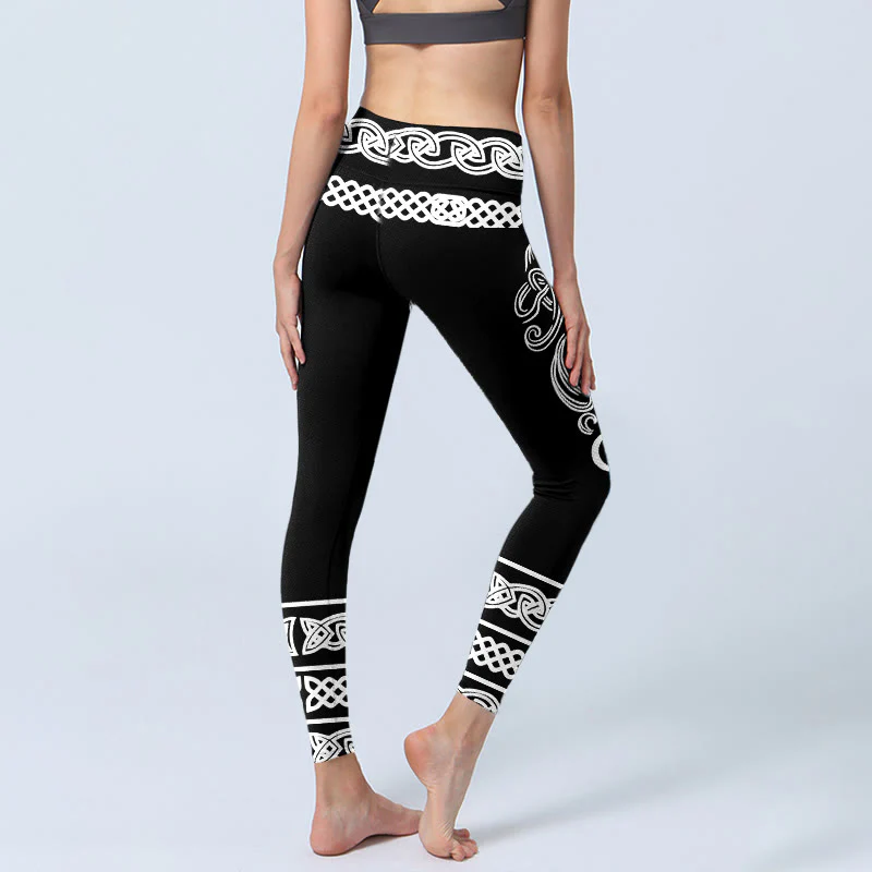 Leggings da palestra con stampa di nodi celtici simmetrici Buddha Stones, pantaloni da yoga da donna - Image 4