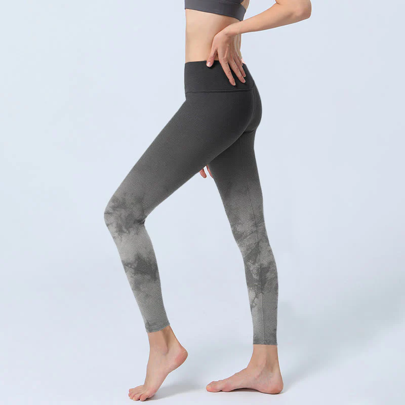 Leggings da yoga da donna con stampa floreale sfumata Buddha Stones - Image 3
