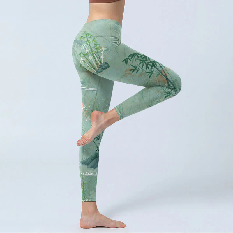 Leggings sportivi da fitness con stampa di pietre Buddha Stones , pantaloni da yoga da donna - Image 4