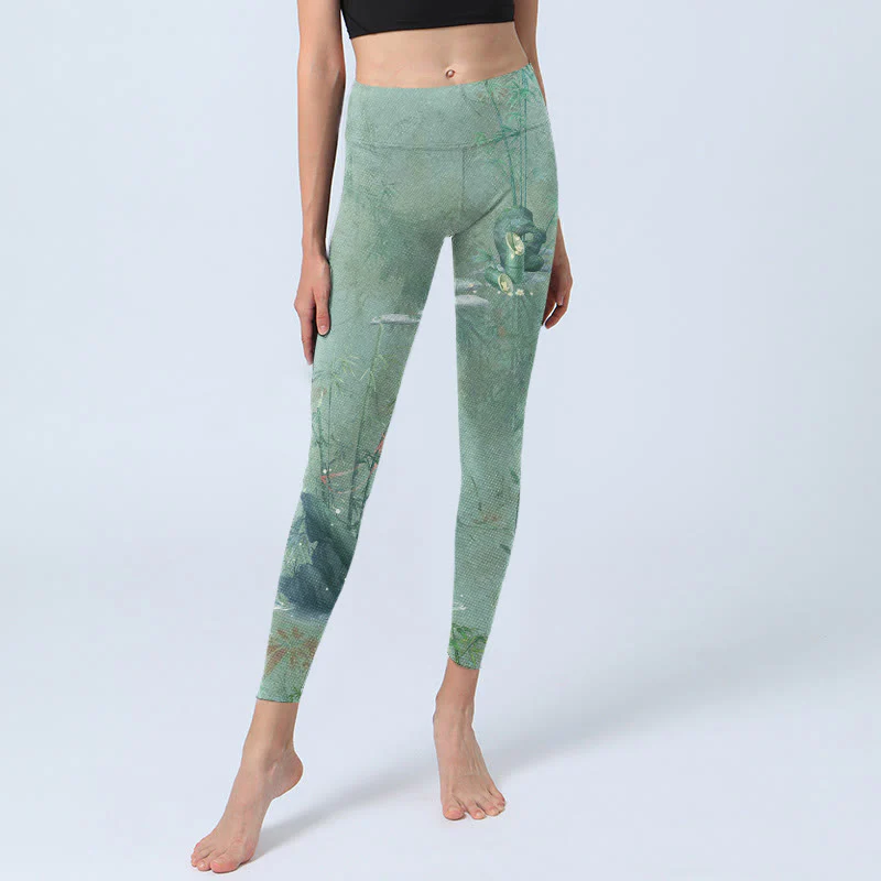 Leggings sportivi da fitness con stampa di pietre Buddha Stones , pantaloni da yoga da donna - Image 6