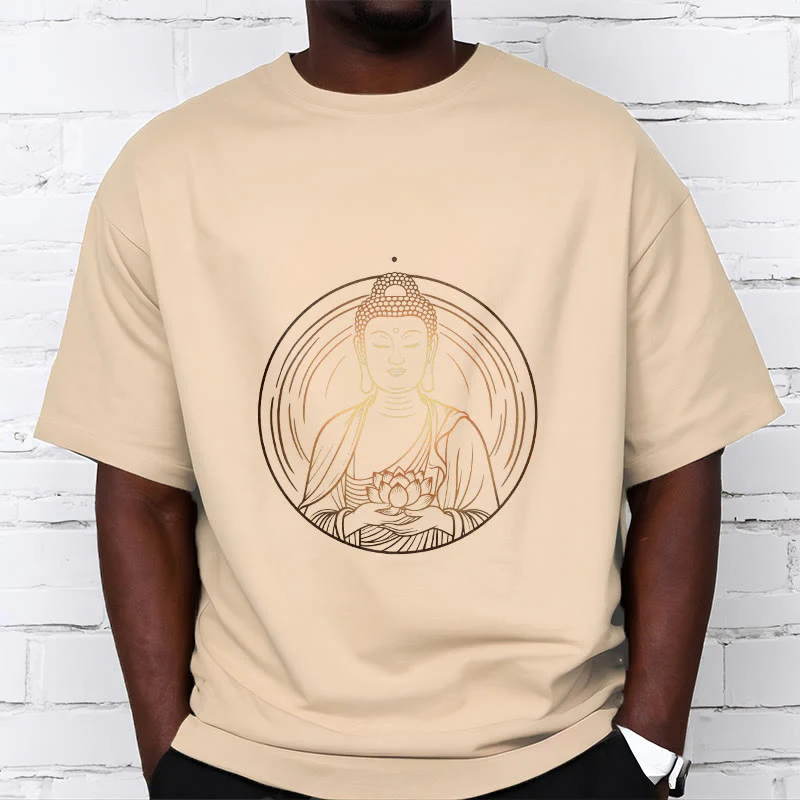 Maglietta Buddha Stones Buddha dorato che tiene in mano un fiore di loto - Image 10