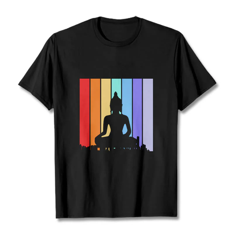 Maglietta Buddha Stones e arcobaleno per meditazione