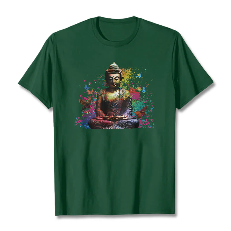 Maglietta Buddha Stones farfalla colorata meditazione Buddha volante - Image 10