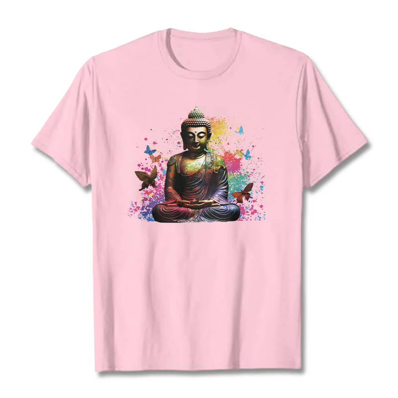 Maglietta Buddha Stones farfalla colorata meditazione Buddha volante - Image 12