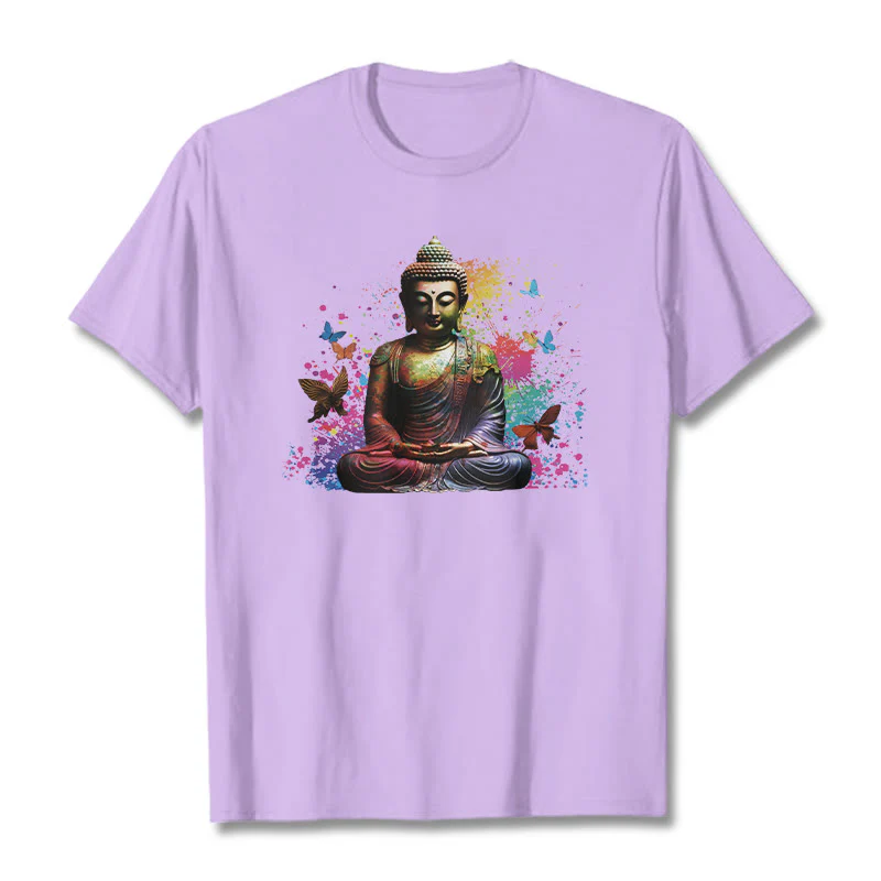 Maglietta Buddha Stones farfalla colorata meditazione Buddha volante - Image 16