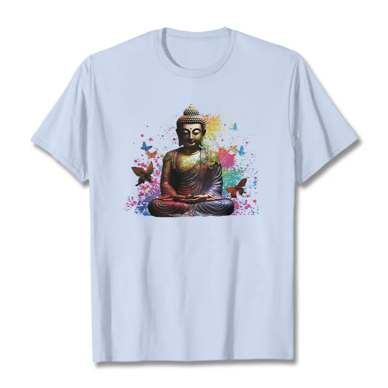 Maglietta Buddha Stones farfalla colorata meditazione Buddha volante - Image 18