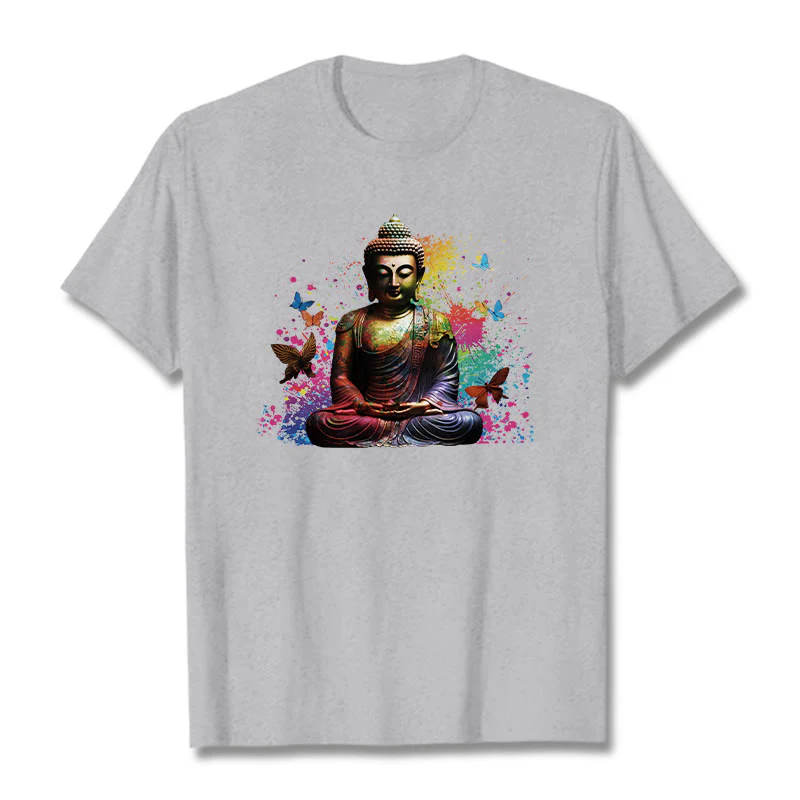 Maglietta Buddha Stones farfalla colorata meditazione Buddha volante - Image 19
