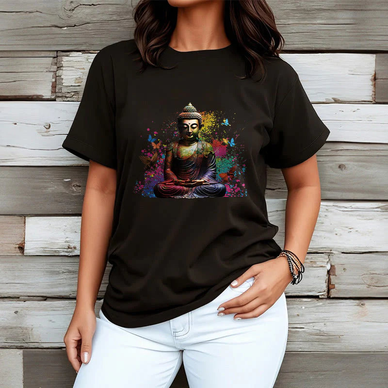 Maglietta Buddha Stones farfalla colorata meditazione Buddha volante - Image 4