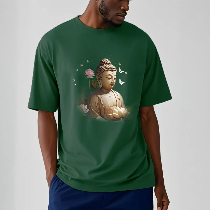 Maglietta Buddha Stones Lotus Butterfly Meditazione Buddha Tee - Image 11