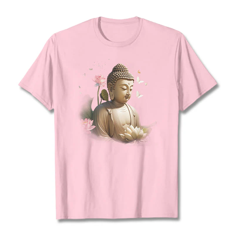 Maglietta Buddha Stones Lotus Butterfly Meditazione Buddha Tee - Image 12