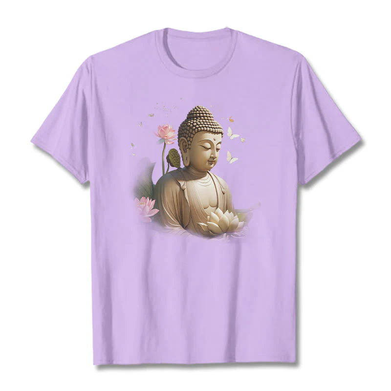 Maglietta Buddha Stones Lotus Butterfly Meditazione Buddha Tee - Image 16