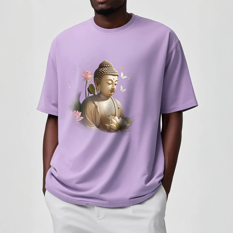 Maglietta Buddha Stones Lotus Butterfly Meditazione Buddha Tee - Image 17