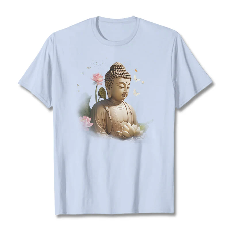 Maglietta Buddha Stones Lotus Butterfly Meditazione Buddha Tee - Image 18