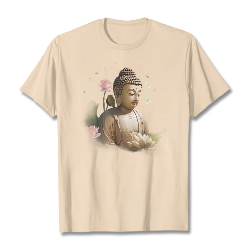 Maglietta Buddha Stones Lotus Butterfly Meditazione Buddha Tee - Image 8