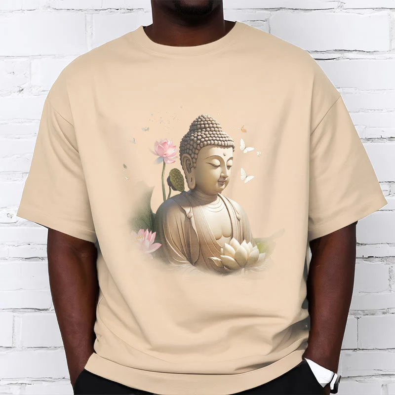 Maglietta Buddha Stones Lotus Butterfly Meditazione Buddha Tee - Image 9