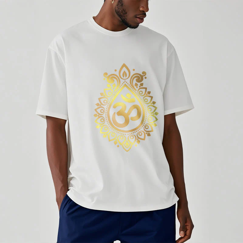 Maglietta con design OM e gocce d'acqua Buddha Stones - Image 7
