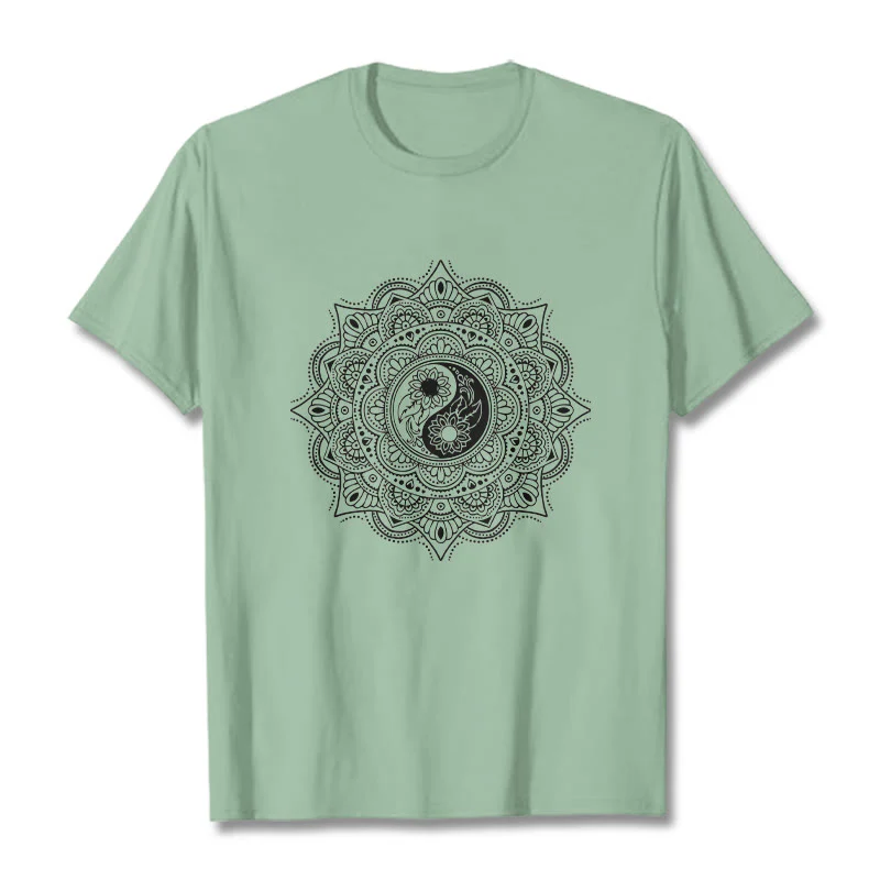 Maglietta con motivo a Buddha Stones e mandala con simbolo Yin-Yang - Image 15