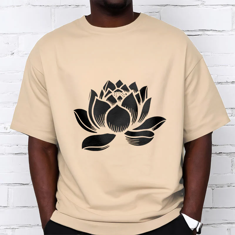 Maglietta con motivo a fiore di loto Buddha Stones - Image 12