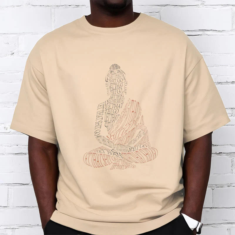Maglietta con motivo Buddha Stones Buddha in meditazione Let That Shit Go - Image 10