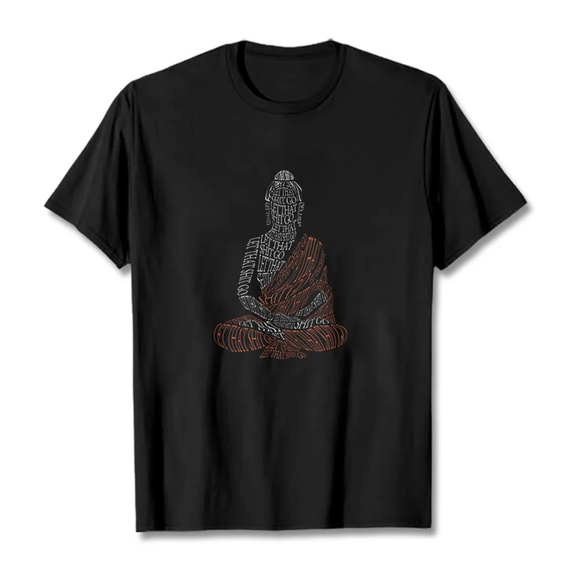 Maglietta con motivo Buddha Stones Buddha in meditazione Let That Shit Go - Image 5