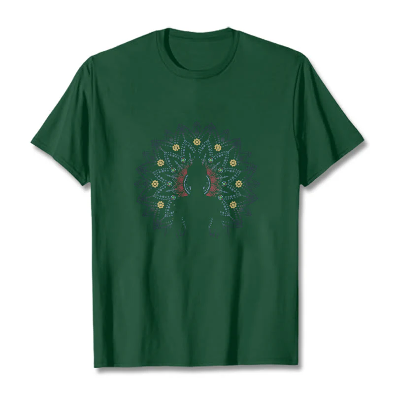 Maglietta con motivo Buddha Stones Mandala Flower Sereno Buddha seduto - Image 13