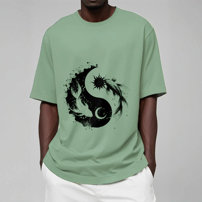 Maglietta con motivo Buddha Stonessun e Moon Yin Yang Koi - Image 16