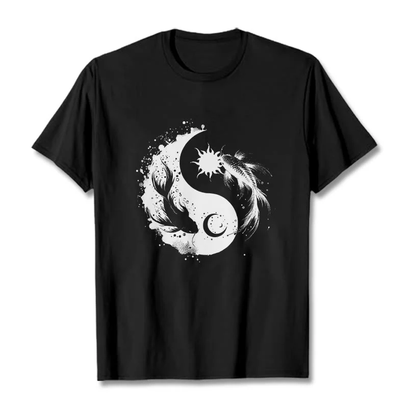 Maglietta con motivo Buddha Stonessun e Moon Yin Yang Koi - Image 5
