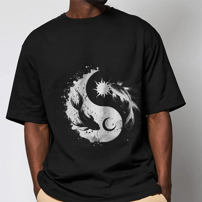 Maglietta con motivo Buddha Stonessun e Moon Yin Yang Koi - Image 6